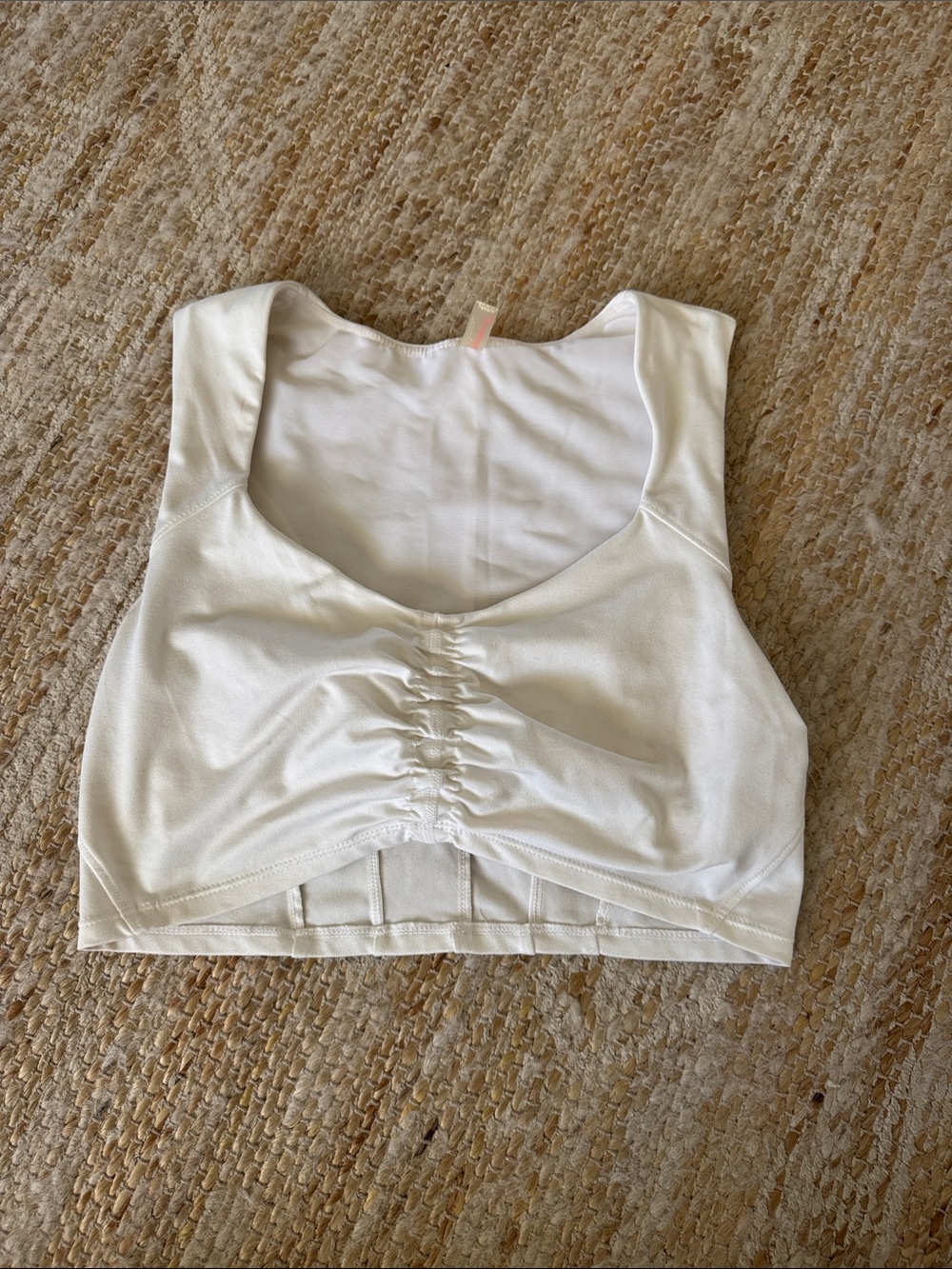 FP Movement by Free People White Ruched Front Crop Tank